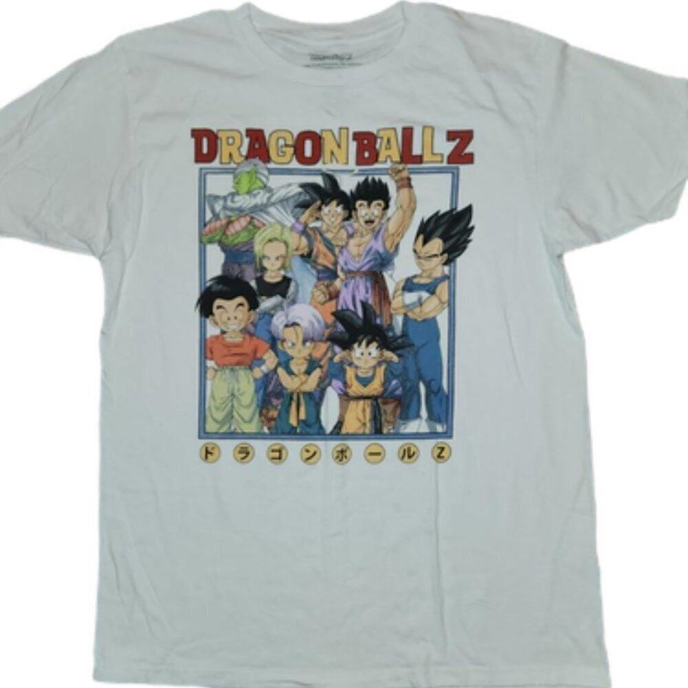 Dragon Ball Z Characters Graphic T-Shirt Men's Med White Short Sleeve